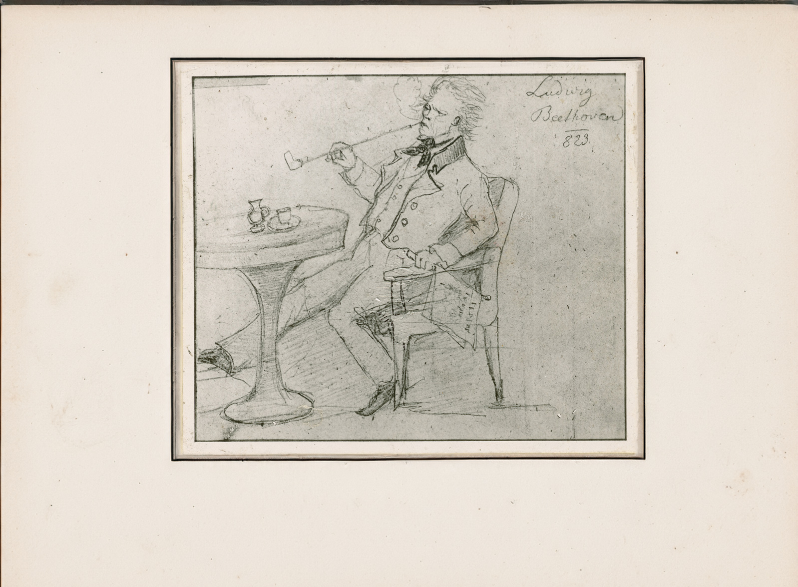 Beethoven im Café, Eduard Closson, 1823, Beethoven-Haus Bonn