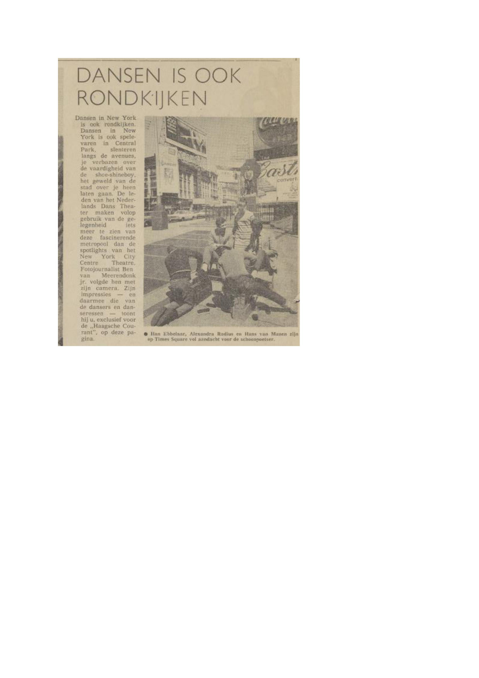 News article from the Haagsche Courant, 20 April 1968