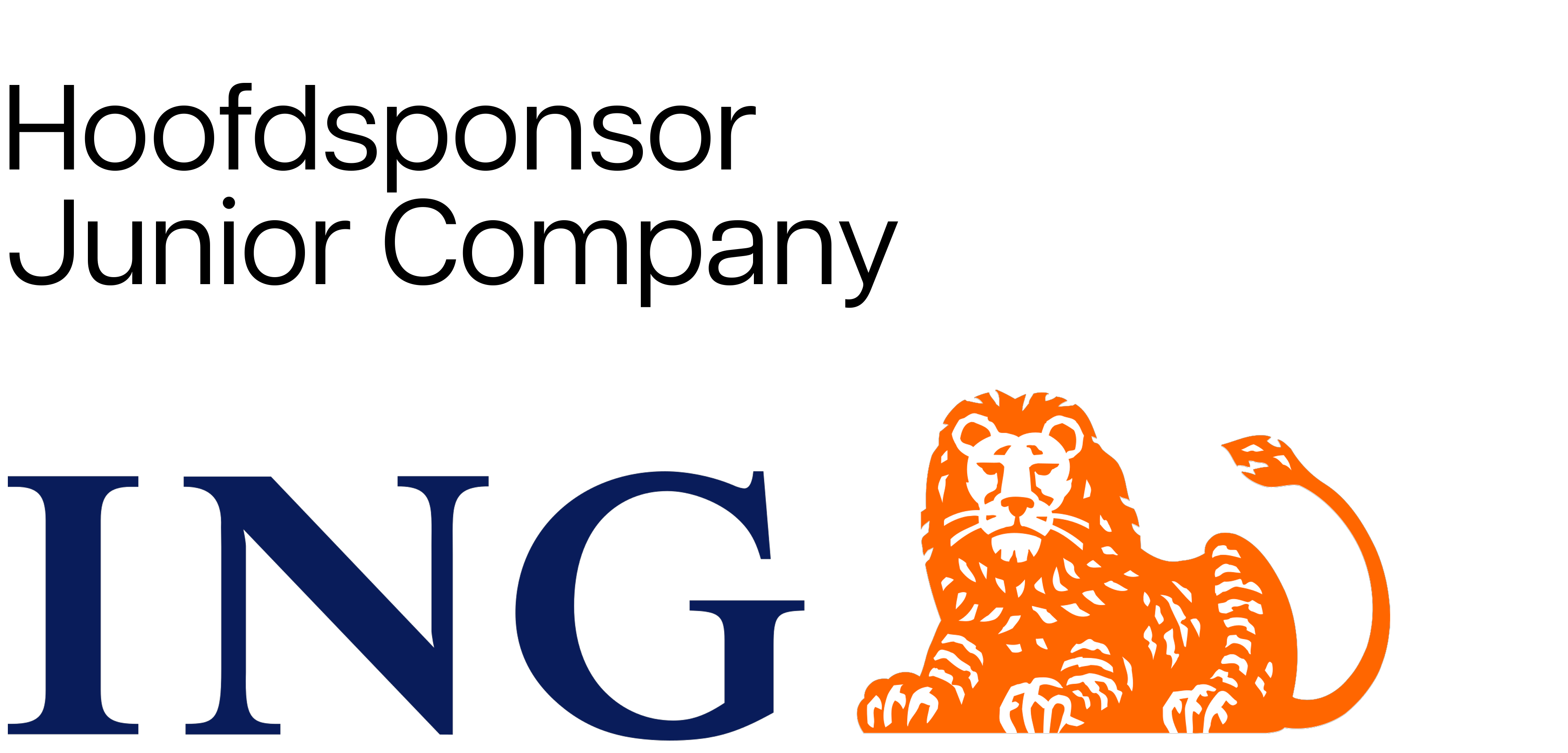 ING logo met boventitel 'Hoofdsponsor Junior Company'