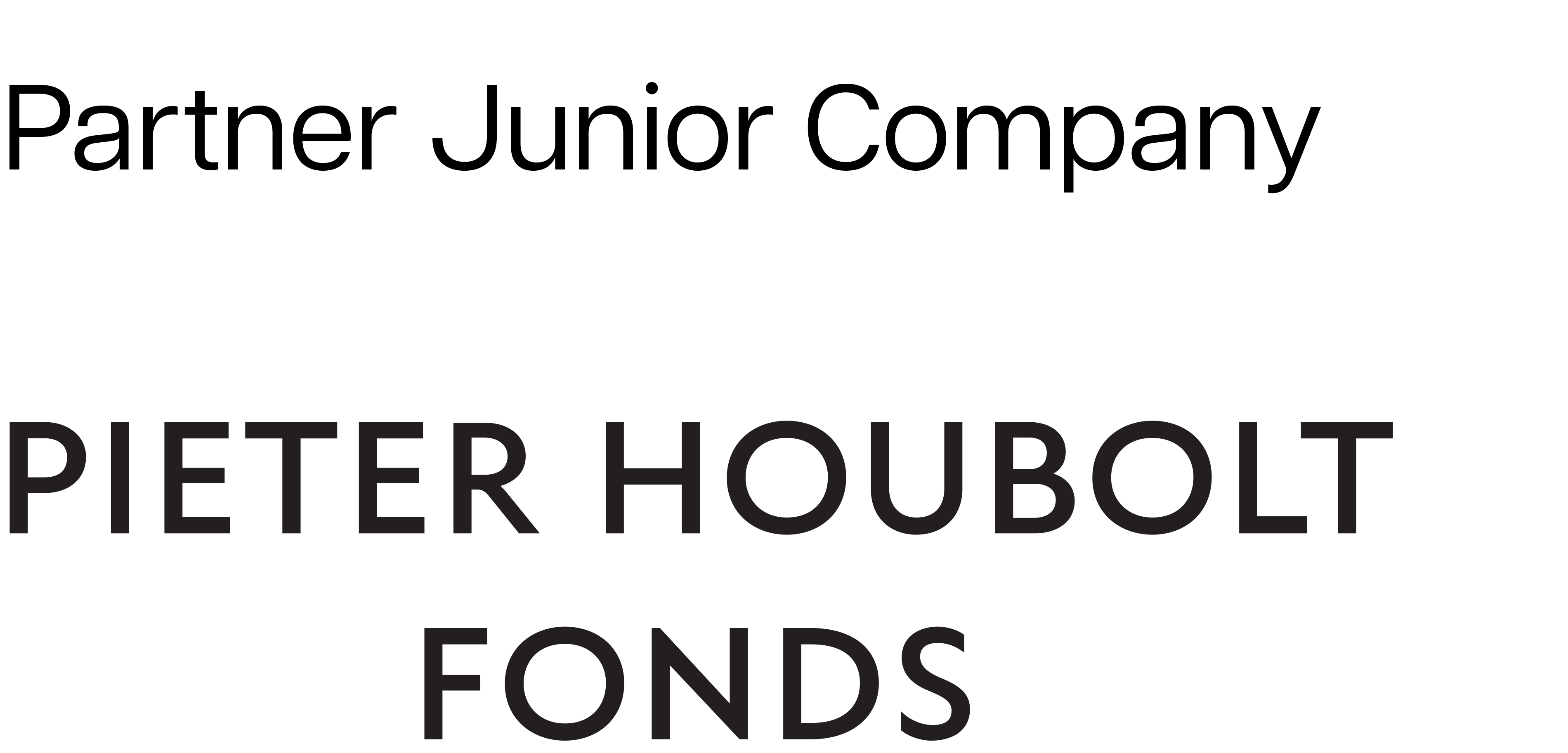 Pieter Houbolt Fonds logo met boventitel 'Partner Junior Company'